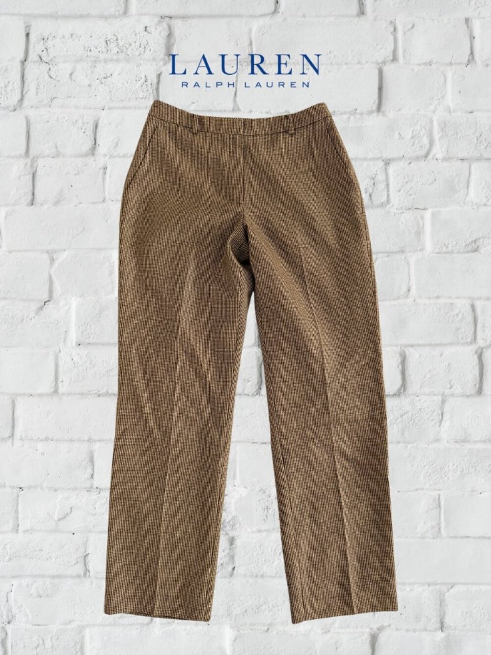 Lauren Ralph Lauren 100% Wool Houndstooth Pants Vintage - Women's 10